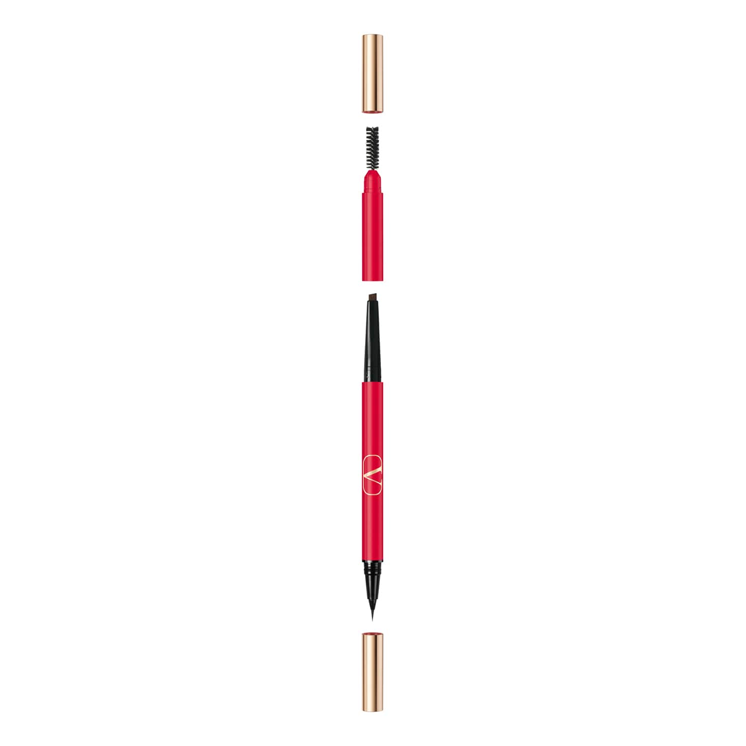 Valentino Make Up - Brow Trio - Pisak Do Brwi Z 3 Końcówkami - Liner, Kredka I Szczoteczka - Brown 02 - Dla Kobiet